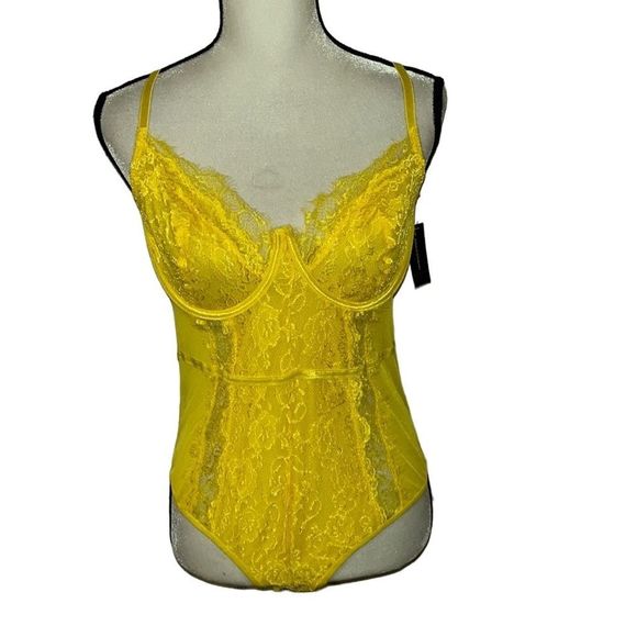 NWT Ashley Stewart Lace Paneled Mesh and Lace Thong Bodysuit 1X but runs small - Picture 1 of 10